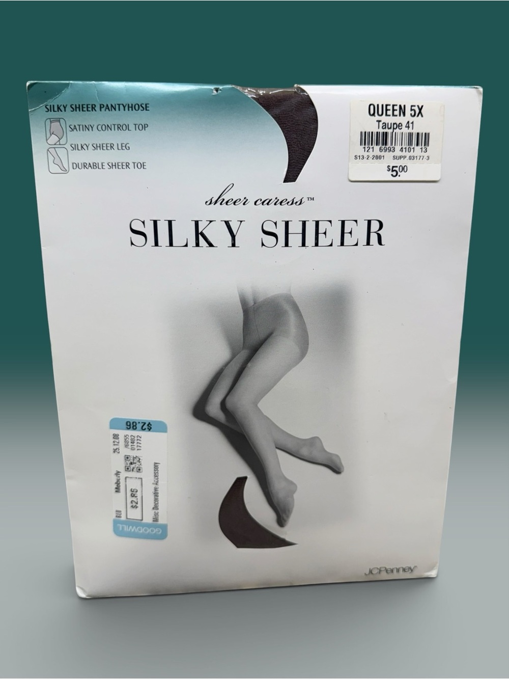 JCPENNEY Sheer Caress Silky Sheer Pantyhose Control Top Taupe 41 Size Queen 5X
